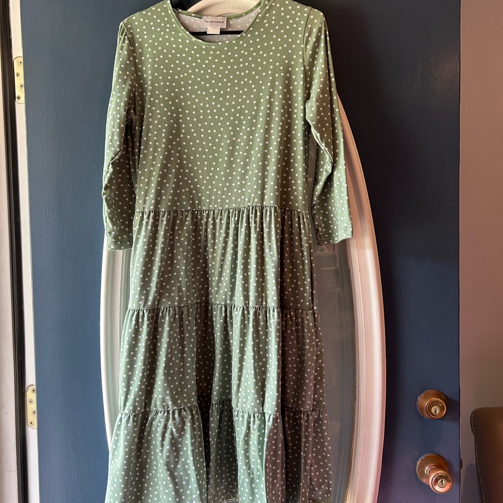 The Skirt Lady Green Polka Dot Dress